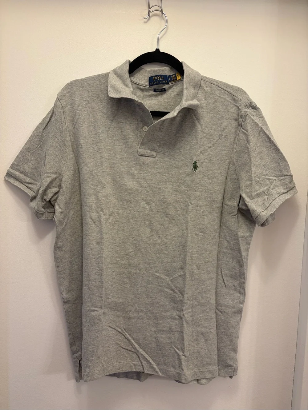 Polo Ralph Lauren 100% Cotton Classic Fit Polo Shirt Men's Large Heather Gray